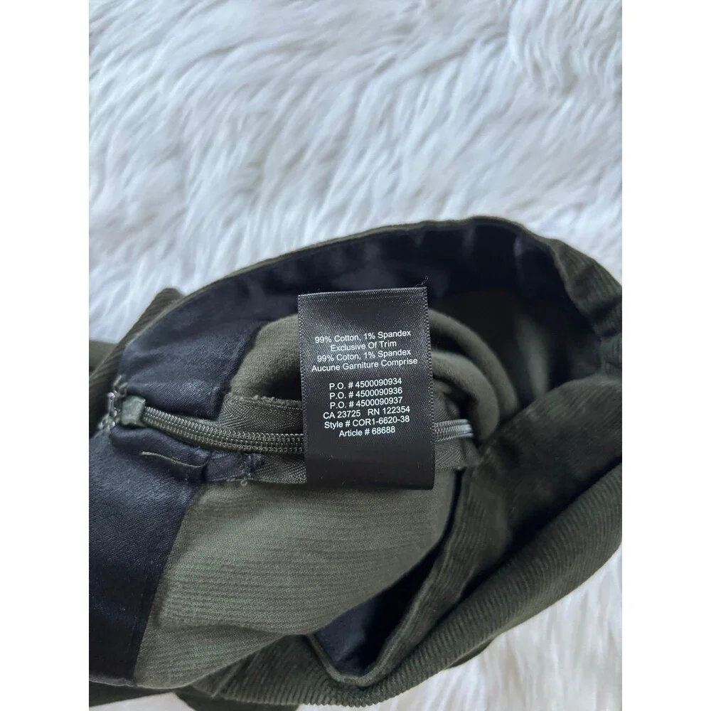 Babaton Aritzia Mitch green corduroy pants SIze 2 - Picture 8 of 12